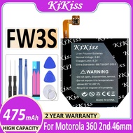 KiKiSS FW3S FW3L  Baery for Motorola Moto 360 2nd 42mm Watch /moto 360 2nd 46mm SNN5962A Baeria   Free Tools
