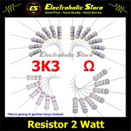 Resistor 2W 3K3 Ohm 2 Watt 2Watt 3K3ohm 3300 Tahanan