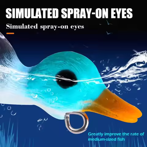 1PC 8.5cm duck Fishing Lure Ducking Fishing Frog Lure Artificial Bait Duckling 3D Eyes Fishing Baits