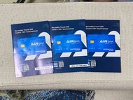 $20/3張包郵 AIRSIM無國界上網卡 旅遊SIM卡 內含$20儲值額