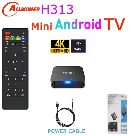 Tanix TX1 Android TV Box Allwinner H313 Quad Core 2.4G Wifi Mini Smart TV Stick Power by DC 5V 2A