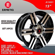 4 PCS / ERMETIQ  MAGS / WHEELS / RIM 15"  A15051  SIZE: 15X7.0  PCD: 6X139.7  CB: 108.2  ET(OFFSET):