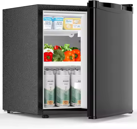 1.6 Cu.Ft Compact Refrigerator with Freezer, 7 Temperature Settings, Energy-Efficient Mini Fridge fo