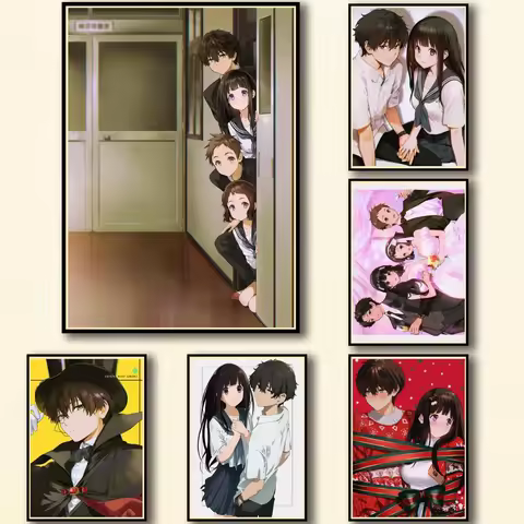 Anime Hyouka Chitanda Eru Oreki Houtarou Poster Stylish Wall Decor for Coffee Shop Bar Designs Fancy