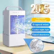 （Automatic Shaking Head）Air Cooler 900ML Spray Fan 3 Speed Wind Speed 4H Timed Table Fan Mini Air Co