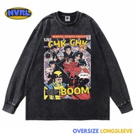 Oversized longsleeve stray kids chk chk boom washed washing vintage tee