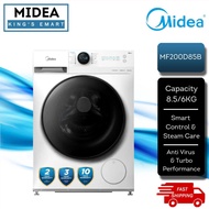 Midea Front Load Combo Inverter 2 in 1 Washer Dryer MF200D85B (8.5KG Wash / 6KG Dry) / MF200D100WB (