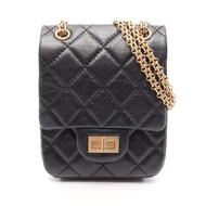 【二手】香奈兒 (Chanel) 2.55 Matelassé AS1961 黑色小牛皮 (Colfskin) 絎縫單肩包，女士款，2.55 Matelassé 小號鏈條單肩包，二手 A