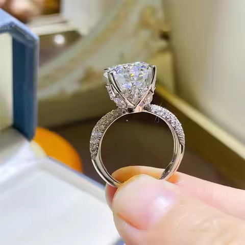 Luxury 18K white Solid Platinum PT950 certifid 5 carat D color moissanite eight heart eight cut temp