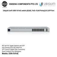 Ubiquiti UniFi USW-16-PoE 42W 16 PoE switch (8)GbE, PoE+ RJ45 Ports(2)1G SFP Port