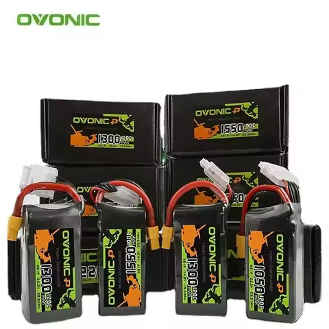 2Pcs OVONIC 4S 6S 850mAh 1050mAh 1300mAh 1550mAh Lipo Battery For RC FPV Airplane Quadcopter Helicop