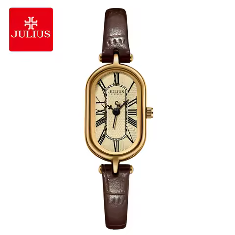 Julius Women Watch 2026 Genuine New Style Pebble Oval Shape Niche Retro Quartz Women's Watch 1432