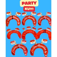 MERAH [ PACK OF 50 ] RED AND WHITE Headband Foil Balloons / DIRGAHAYU RI Balloons 17 August