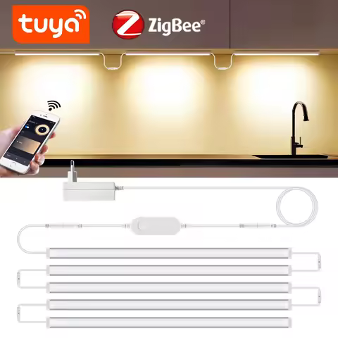 Zigbee 3.0 30/40/50cm Aluminium Profile LED Bar Light Strip 12V Tuya Smart Kitchen Lamp Bathroom Bed