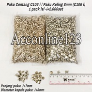 C106 i Check Nails 8mm Rivet Nails (C106 i) Silver (1 pack contains -/ +2,000 sets)