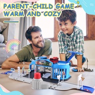 Cartoons the Little Bus Set Assembled Bus Station Parking Lot Car Runway Model with 2 Mini Bus