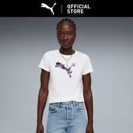 PUMA Graphic Floral Cat Tee Wanita