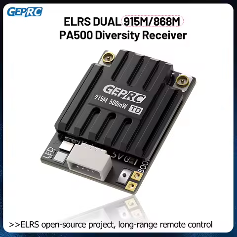 GEPRC ELRS Dual 915M/868M PA500 Diversity Receiver High-power PA Chip 500mW WIFI Alloy CNC shell for