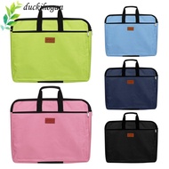 DUCKIHOGAN Files Bag With Handle Zipper A4 Size Durable Waterproof Double Layers
