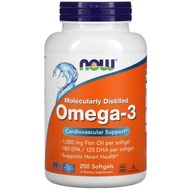 [SG] Now Foods Omega-3 Fish Oil 1000mg 180EPA / 120DHA 200 Softgels