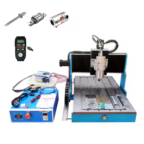 Linear Guideway Steel Table DIY CNC 6040L Metal Router Woodworking Machine USB LPT Port 1.5kw 2.2kw 