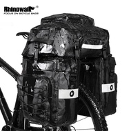 Rhinowalk Bicycle 3 in 1 Pannier Bag 65L Large Capacity Waterproof Multifunctional Bicycle Rear Seat Bag Storage Side Bag Cycling Shoulder Bag Outdoor Backpack Bicycle Accessories For Mountain Road Touring Bike For Brompton and 3Sixty