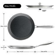 Crepe Pan Nonstick รังผึ้ง Dosa Pan สแตนเลส Ergonomic Handle Kitchen Pancake Pan Induction ใช้งานร่ว