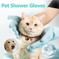 Pet Shower Glove Silicone Brush Gloves Anti Scratch Pet Dog Cat Bathing Glove Hair Deshedding Brush Home Cleaning Gloves