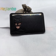 <hejianbo-t> Leather Card Holder Funny Cat Mask ID Card Holder Storage Business Card Holder <New>