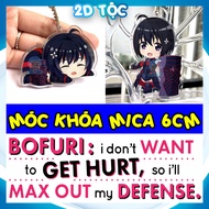 Mica Keychain with Sharp 2-Sided Print Anime Manga Bofuri Because I don't want to be pain, so I will