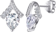 Water Drop Moissanite Stud Earrings for Women 1ct 5x8MM Laboratory Diamond Wedding Jewelry S925 Silv
