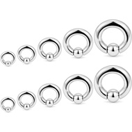 Hoeudjo Cincin Septum Besar 14G 12G 8G 6G 4G PA Ring Spring Action Captive Bead Rings Alat Pengukur 
