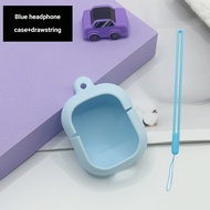 AIR31 TWS เคสซิลิโคนสีทึบพร้อมเชือกเส้นเล็ก เคสหูฟังบลูทูธไร้สาย for Air31 TWS T2TWS ฝาครอบป้องกันหู