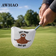 [AWHAO] Golf Mallet Putter Cover PU Leather Lightweight Happy Gilmore Golf Supplies Club Headcover f