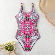 beach outfit swimming costume women Sexy Printed 1-piece Swimsuit Women's European and American Biki