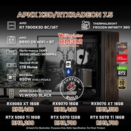APNX X3D/RTXRADEON 7.5 - CUSTOM PC GAMING PACKAGE / 32GB DDR5 / 1TB SSD / R7 7800X3D + GPU OPTION(S)