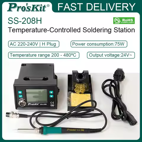Pro'sKit SS-208H Digital Temperature Soldering Station Anti-Static 200-480℃ Precision CPU Temperatur