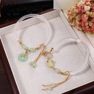HENLI Adjustable Retro Gift Girl Fashion Jewelry Jewelry Accessories Imitation Jade Bracelet Ping‘an Buckle Pendant Women Bracelet Rabbit Bangle