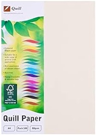 Quill A4 80gsm Paper 100 Pack, Cream