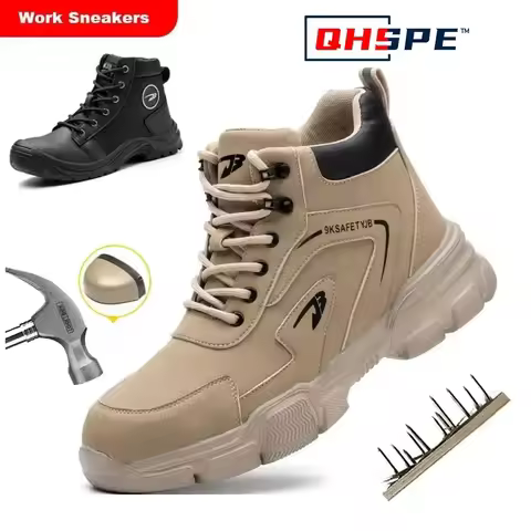 Mens Work Boots Safety Shoes Work Protective Shoes Mens Safety Shoes Anti-smash Puncture Shoes Sneak
