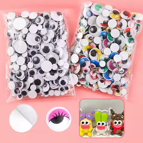 100pcs/pack Self-adhesive Wiggle Eyes for Dolls Accessories Eyes DIY Scrapbooking Crafts Projects Ha