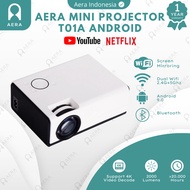 Aera Smart Projector Android T01A 2000 Lumens Full HD 1080P Mini Portable Projector Android 9.0 Blue