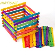 ANTIONE Wooden Popsicle Sticks DIY Materials For Art Paint DIY Craft Lollipop Mold Accessories Colorful Handmade House Toys Educational Wooden Craft Stick DIY Hand Crafts