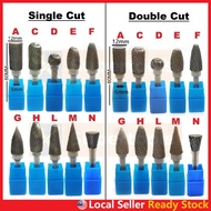 1set 12x6mm Tungsten Carbide Burr 6mm Single Cut Double Cut Porting Tool Mata Porting Mata Korek