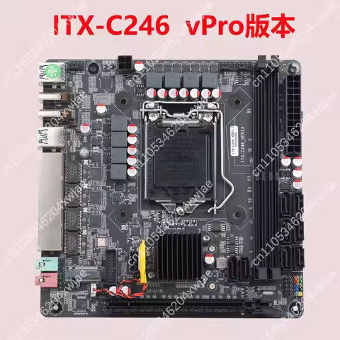 ITX Motherboard C246 Chipset LGA1151 for 8th 9th Gen Intel Processor, 4 x 2.5GbE LAN 8 SATA 6Gb/s M.