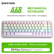 APAYADO A68 Wired Mechanical Keyboard 68-Key Hot-Swappable RGB Backlit for PC/Mac