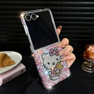 Full Diamond Pastel KT Suitable for Samsung ZFlip7 7FE Folding Screen flip3456 Phone Case OPPO FindN