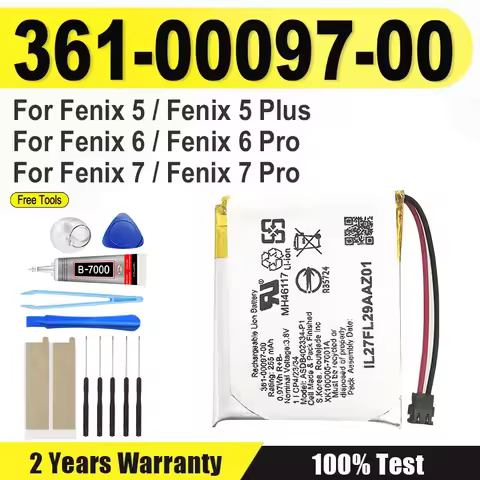 Brand-New battery 361-00097-00 For Fenix 5/Fenix 5 Plus For Fenix 6/Fenix 6 Pro For Fenix 7/Fenix 7 