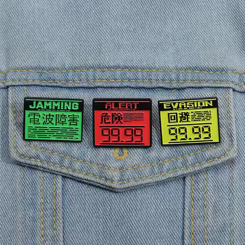 Game Tips Enamel Pins Custom ALERT Danger 99.99 Brooches Lapel Badges Punk Jewelry Gift for Friends