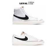 Nike Blazer Low Mid 77 Sneakers In Vintage White Black For Men And Women With Low Tube In Black And White Full Box Bill